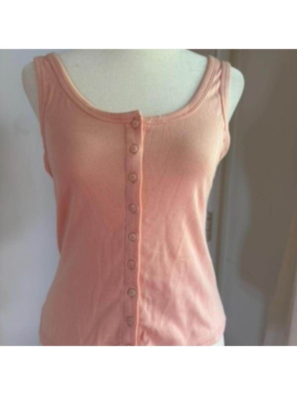 Gap Pink Button-Down Crop Tank - Small